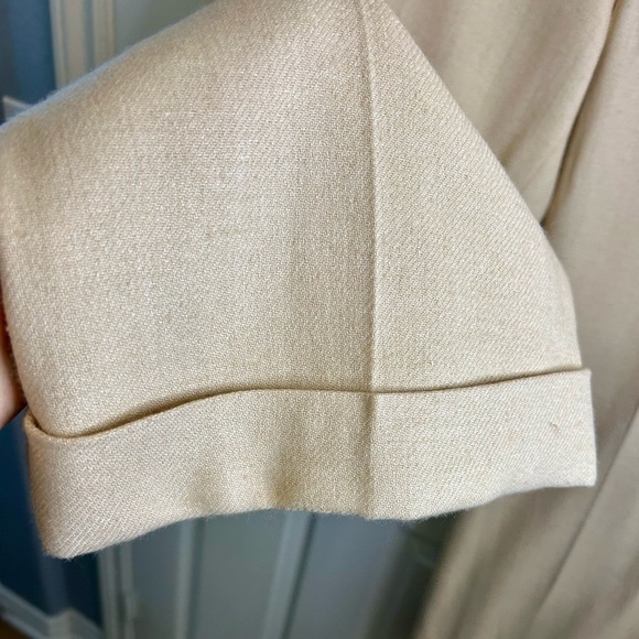 🤩”Talbots” Stylish Wool Blend Tan Wide-Leg Cuffed Pants w/ Pockets Size 10 💛 - Picture 8 of 15